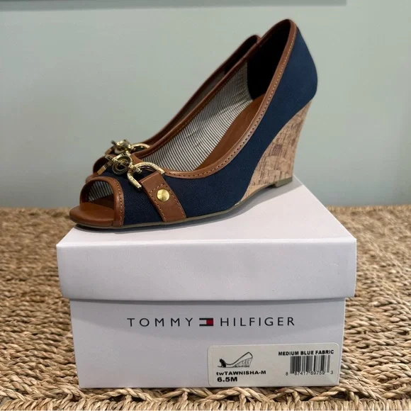 Tommy Hilfiger Tawnisha Cork Wedges - Picture 1 of 12